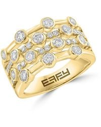 Effy - 14K & 1.17 Tcw Lab-Grown Diamond Multi-Band Ring - Lyst