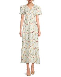 Saks Fifth Avenue - 100% Linen Ruffle-Hem Maxi Dress - Lyst