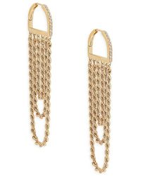 Adriana Orsini - 18k Goldplated Sterling Silver & Cubic Zirconia Twist Drape Hoop Earring - Lyst
