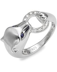 Effy - Sterling Silver, Sapphire & Diamond Ring - Lyst