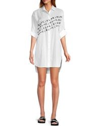 Karl Lagerfeld - Logo Cover Up Shirt Dress - Lyst