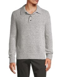 Vince - Plush Donegal Cashmere Polo Sweater - Lyst