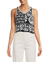 Free People - Rosie Button Front Knit Crop Top - Lyst