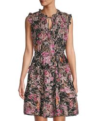 Kobi Halperin - Brook Floral Silk Blend Mini Dress - Lyst