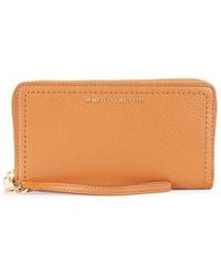 Marc Jacobs - Logo Leather Zip Around Wallet - Lyst