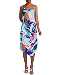 La Blanca - Coastal Palms Print Asymmetric Cover Up Dress - Lyst