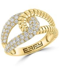 Effy - 14K & 1.00 Tcw Diamond Pavé Ring - Lyst