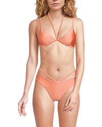 Jonathan Simkhai - Harlen Satin Triangle Bikini Top - Lyst