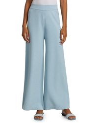 Saks Fifth Avenue Collection Wide Leg Lounge Trousers - Blue