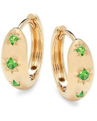 Saks Fifth Avenue - 14k Yellow Gold & Emerald Star Huggie Earrings - Lyst