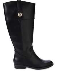 Tommy Hilfiger Faux Leather Mid-calf Boots - Black