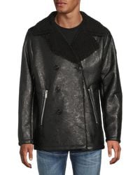 Karl Lagerfeld - Faux Leather Zip Up Jacket - Lyst