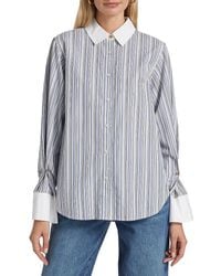 10 Crosby Derek Lam - Wesley Striped Linen-blend Long-sleeve Shirt - Lyst