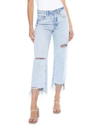 Blue Revival - Revival Nash Vegas High Rise Distressed & Cropped Jeans - Lyst