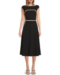 Tommy Hilfiger - Boatneck Cap Sleeve Midi-Dress - Lyst