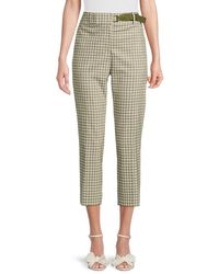 DKNY - Check Cropped Pants - Lyst