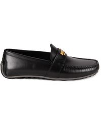 Moschino - Logo Leather Driving Loafers - Lyst