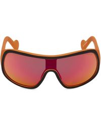 Moncler 135mm Injected Shield Sunglasses - Pink