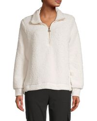 Calvin Klein Plush Half-zip Pullover Jacket - White