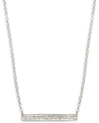 Sydney Evan - 14k White Gold & 0.05 Tcw Diamond Bar Necklace - Lyst