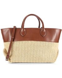 Collection 18 - East West Straw Texture Colorblock Tote - Lyst