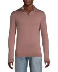 Reiss - Quarter-Zip Wool Mockneck Sweater - Lyst