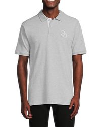 Class Roberto Cavalli - Embroidered Logo Contrast Placket Polo - Lyst