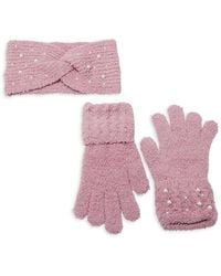 Vince Camuto - 2-piece Faux Pearl Embellished Headband & Gloves Set - Lyst