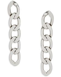 Sterling Forever - Rhodium Plated Flat Link Drop Earrings - Lyst