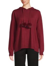 Saks Fifth Avenue - Pom Pom Drop Shoulder Hoodie - Lyst