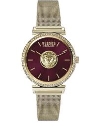 Versus - Brick Lane Mesh 34mm Ip Gold Stainless Steel Bracelet Watch - Lyst