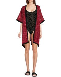 Karl Lagerfeld - Icon Print Open Front Robe - Lyst