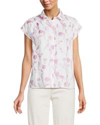 Saks Fifth Avenue - Spread Collar 100% Linen Shirt - Lyst