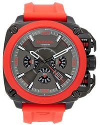 DIESEL - Bamf 52mm Stainless Steel Case & Silicone Strap Chronograph Watch - Lyst