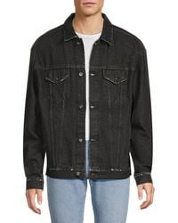 Marcelo Burlon - Tempera Cross Graphic Cotton Denim Jacket - Lyst