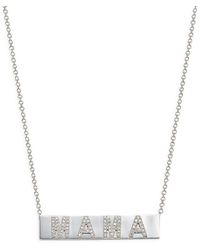 EF Collection - Mama 14k White Gold & 0.14 Tcw Diamond Nameplate Necklace - Lyst