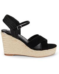 Calvin Klein - Elory Suede Espadrille Wedge Sandals - Lyst