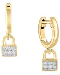 Effy ENY - 14k Goldplated Sterling Silver & 0.09 Tcw Diamond Drop Earrings - Lyst