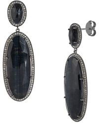 Banji Jewelry - Black Rhodium-plated Sterling Silver, Black Onyx & 2.00 Tcw Diamond Drop Earrings - Lyst