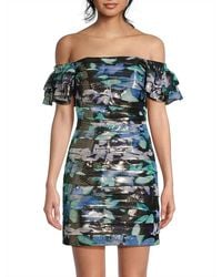 Emanuel Ungaro - Solena Metallic Floral Ruched Minidress - Lyst