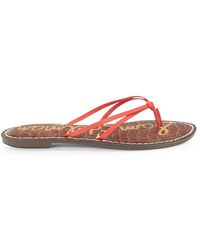 Sam Edelman Gerianne Leather Flip Flops in Pink Womens Shoes Flats and flat shoes Sandals and flip-flops 