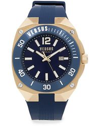 Versus - 48mm Yellow Goldtone Stainless Steel & Silicone Strap Watch - Lyst