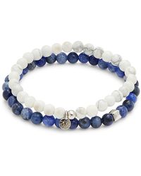 Tateossian - 2-piece Sterling & White & Blue Sodalite Beaded Bracelet Set - Lyst