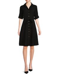 Sharagano - Belted A-line Shirt Dress - Lyst