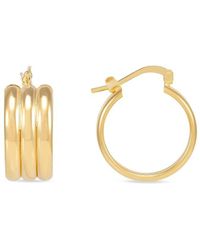 Saks Fifth Avenue - 18k Goldplated Sterling Silver Tube Hoop Earrings - Lyst