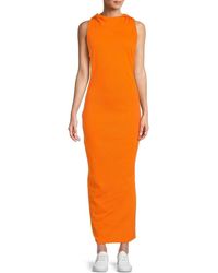 Victor Glemaud Hooded Cotton Blend Dress - Orange