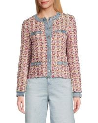 ecru - Mix Media Tweed Jacket - Lyst