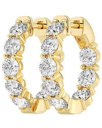 Saks Fifth Avenue - Build Your Own Collection 14k Gold & Lab Grown Round Diamond Hoop Earrings - Lyst