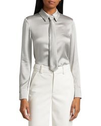Alice + Olivia - Brady Self-Tie Button-Front Blouse - Lyst