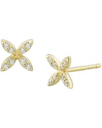 Saks Fifth Avenue - Saks Fifth Avenue 14k Yellow Gold & 0.10 Tcw Diamond Clover Stud Earrings - Lyst
